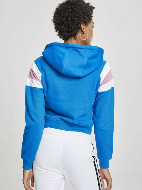 Urban Classics TB2459 Women's Cropped Hooded Sweatshirt Blue