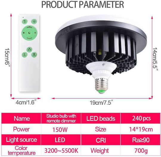 Luminus LED Lampe 150W Dauerlicht Kit Beleuchtungssatz 3200 - 5000K 150W