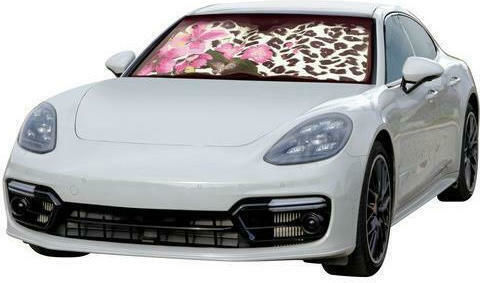 Lampa Вътрешна слънцезащита за предно стъкло на кола с вендуза Premium Flower Leopard 147x68см.