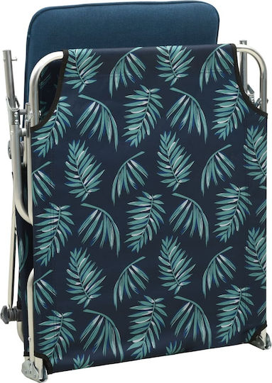 vidaXL Foldable Aluminum Beach Sunbed Green with Shader 187x57.5x27cm