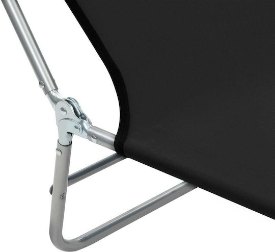 vidaXL Strandliegen Schwarz Faltbar 182x56x24.5cm. 2Stück