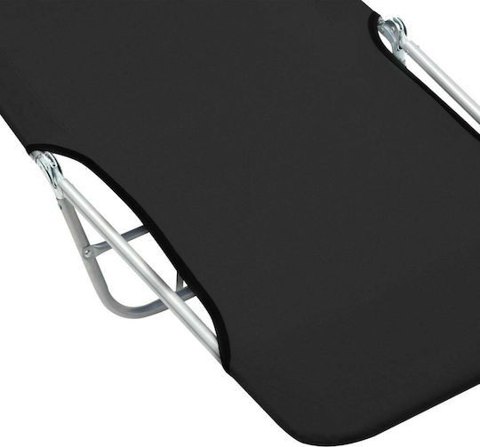 vidaXL Strandliegen Schwarz Faltbar 182x56x24.5cm. 2Stück