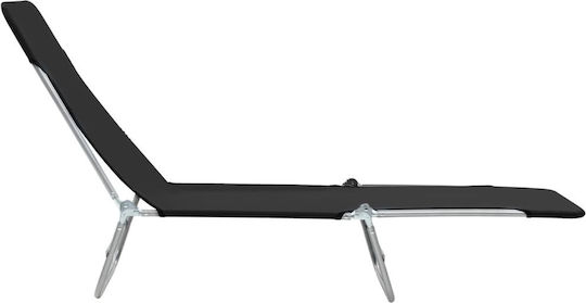 vidaXL Strandliegen Schwarz Faltbar 182x56x24.5cm. 2Stück