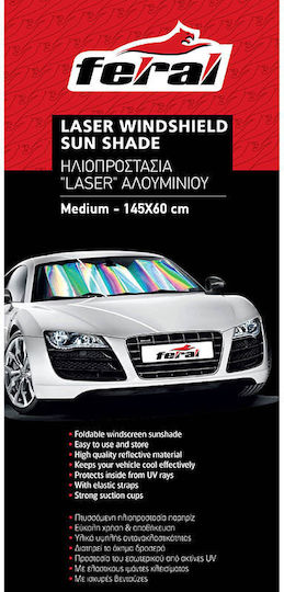 Feral Internal Car Windshield Sunshade with Suction Cup 145x60cm