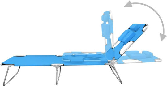 vidaXL Strandliegen Hellblau Faltbar mit Kissen 189x58x27cm. 1Stück