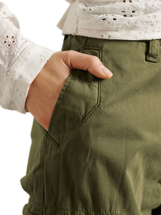 Women's Fabric Cargo Trousers Slim Fit Tuscan Olive