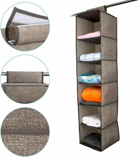 Navaris Fabric Hanging Storage Case For Clothes in Brown Color 2pcs