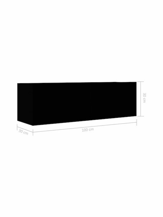 Living Room TV Unit Black L100xW30xH30cm