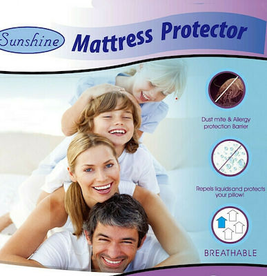 Sunshine Single Waterproof Jersey Mattress Cover Fitted White 100x200+35cm