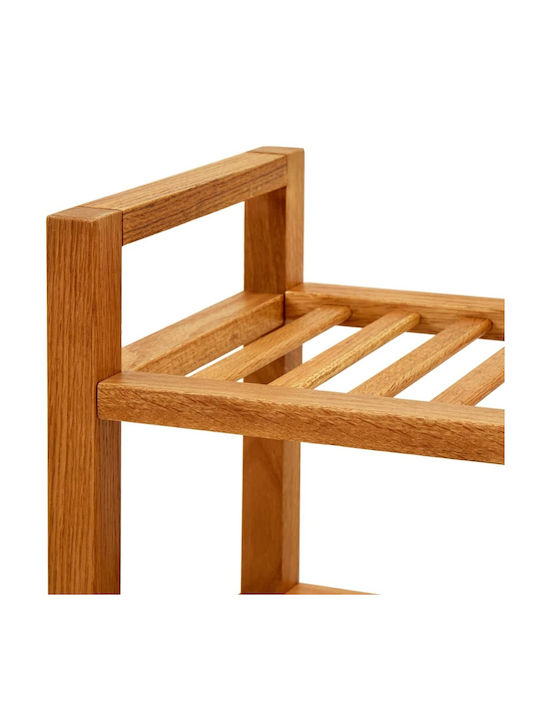 Suport pentru pantofi din Lemn Masiv cu 3 Rafturi Oak L50xW27xH60cm