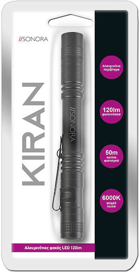 Sonora Taschenlampe LED mit maximaler Helligkeit 120lm Kiran Schwarz