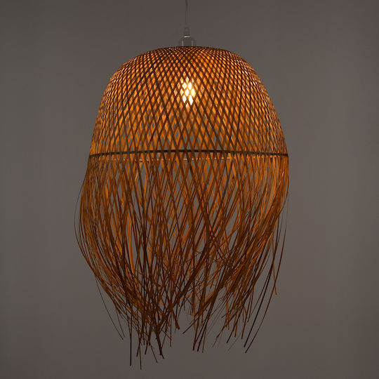 GloboStar Manila Hängelampe Beige Boho Glocke mit Fassung E27 51x51x70cm.