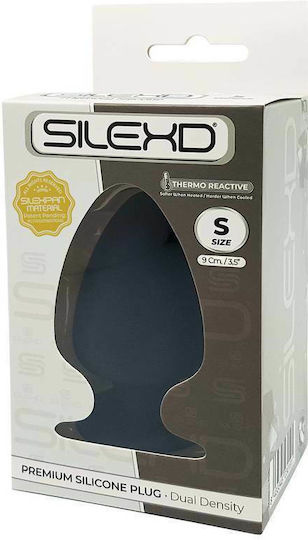 SilexD Premium Silicone Dual Density Thermo Reactive Πρωκτική Σφήνα Small Μαύρη 9cm