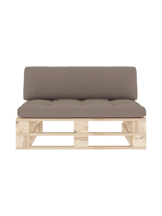 Zweisitziges Sofa Außenbereich aus Paletten mit Kissen 110x65x55cm