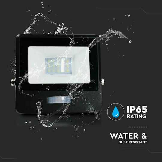 V-TAC Vt-118s Waterproof LED Flood Light 10W Warm White 3000K With Motion Sensor IP65
