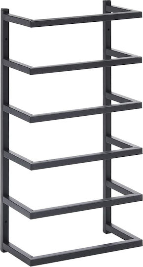 vidaXL Σκάλα Μπάνιου 6 Θέσεων Επιτοίχια ​24x48cm Μαύρη