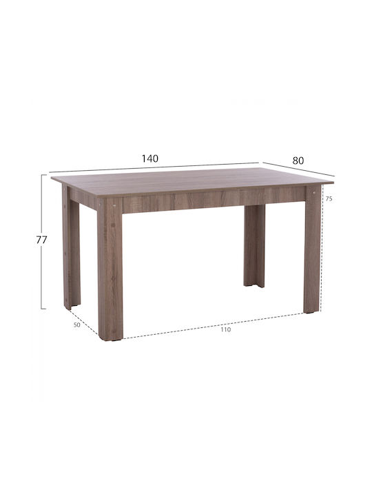 Dining Room 5pcs Sonoma / Brown 140x80cm