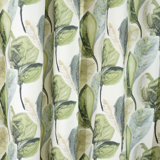 Anna Riska Curtain with Pencil Pleat Aquarella 4 Green 280x270cm