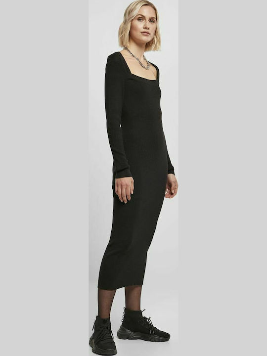 Midi Knitted Dress Black