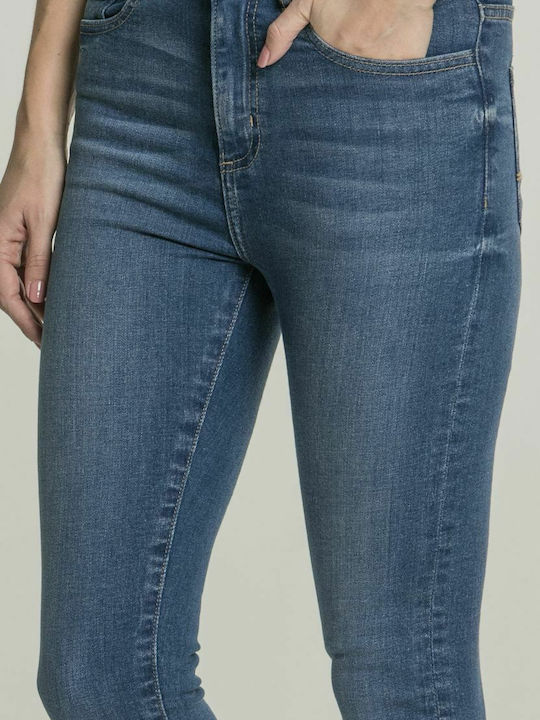 Talie înaltă Blugi de damă cu croială slim Midnight Stone Wash