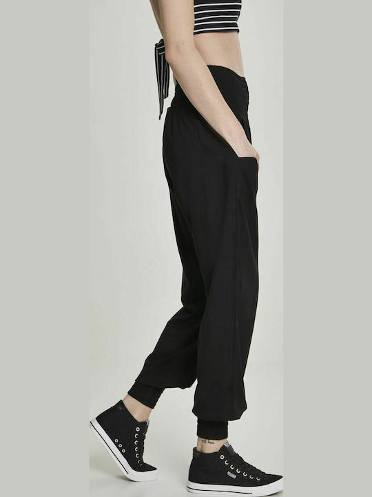 Femei Talie înaltă Din material textil Pantaloni cu elastic Neagră