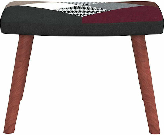Ohrensessel mit Fußhocker Patchwork 61.5x69x95.5cm