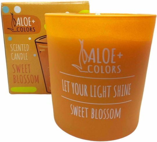 Aloe Colors Aromatic Candle Sweet Blossom in Jar with Vanilla/Orange Scent 220g