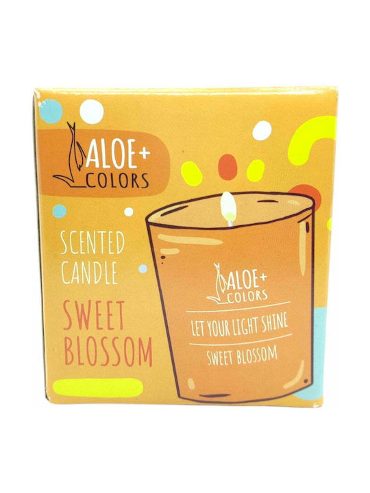 Aloe Colors Scented Soy Candle Sweet Blossom Jar with Scent Vanilla/Orange Orange 220gr 1pcs