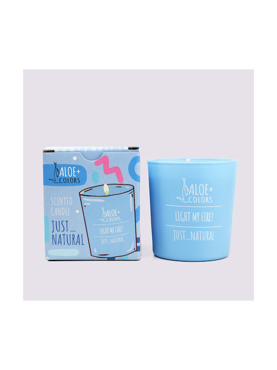 Aloe Colors Aromatic Soy Candle Just Natural in Jar with Freshness Perfume 220gr