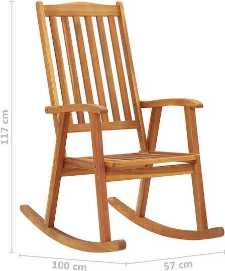 Schaukelstuhl Acacia / Red Checkered 57x100x117cm