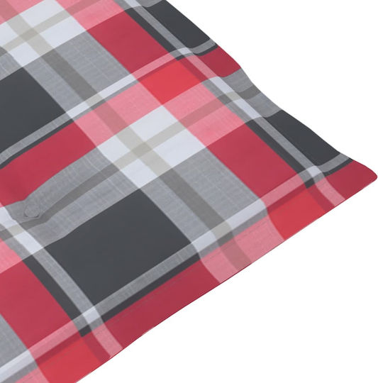 Schaukelstuhl Acacia / Red Checkered 57x100x117cm