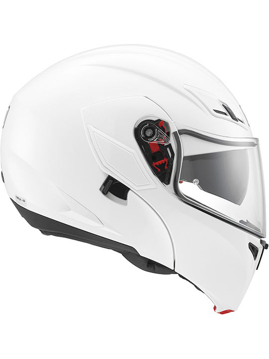 AGV Compact-ST Pinlock Solid White Motorcycle Helmet Flip-Up DOT / ECE 22.05 1750gr with Sunvisor