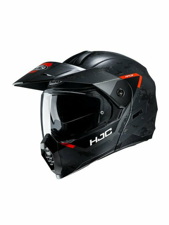 HJC C80 Bult Black/Orange/White Motorcycle Helmet Flip-Up ECE 22.05