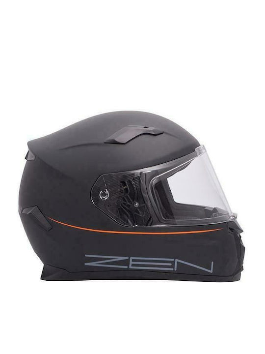 Zen ZN-820 Черно/Оранжево Матирано Каска за Мотор Full Face ECE 22.05 1500 гр