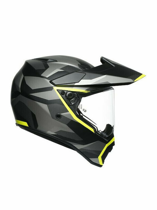 AGV AX-9 Dual On-Off Helmet with Pinlock DOT / ECE 22.05 1540gr Black/Yellow 7631A2LY-12