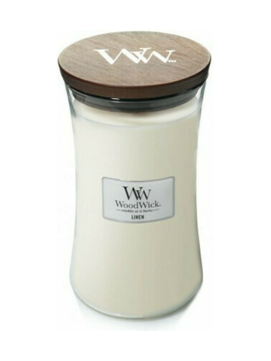 WoodWick Scented Candle Jar with Scent Linen White 609.5gr 1pcs