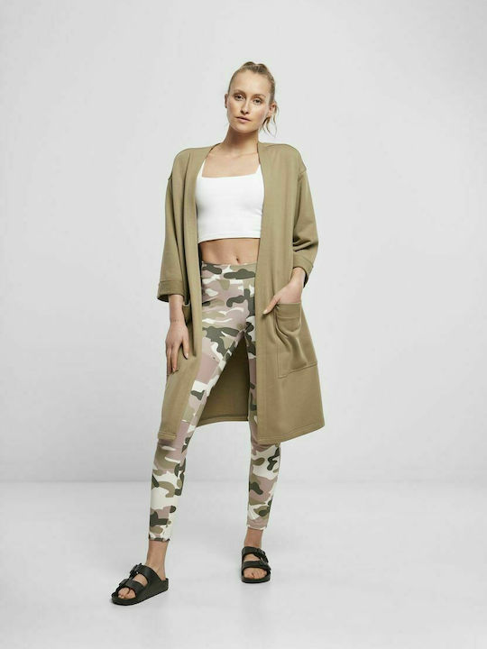 TB4101 Long Women's Cardigan Khaki