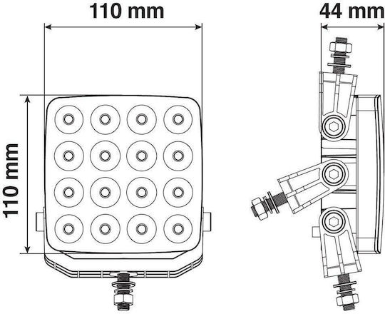 Lampa WL-26 Squareς Waterproof Headlights Car LED Universal 10 - 30V 48W 11cm 1pcs