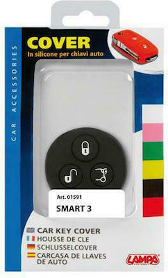 Silicone Car Key Cover Case Type-3 with 3 Buttons for Smart Black L0159.1