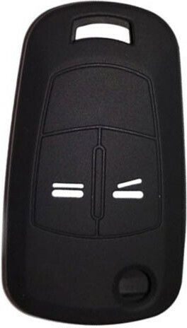 Silicone Car Key Cover Case with 2 Buttons for Opel Black
