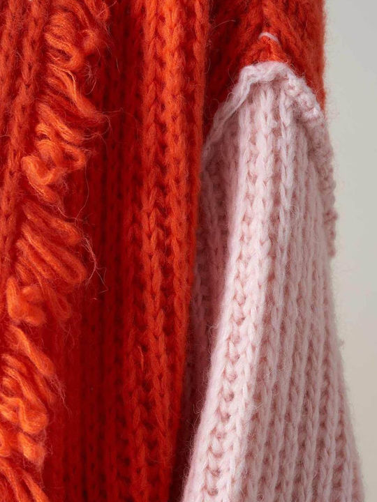 PGA21708CD Long Women's Knitted Cardigan Orange
