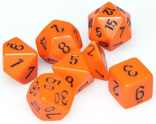Chessex Dice Orange/Black Opaque 7-Dice Set 7pcs 25403 Oange/Black
