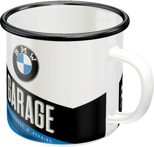 Nostalgic Art BMW - Garage Becher Emaille Weiß