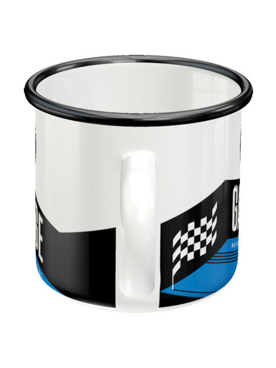 Nostalgic Art BMW - Garage Becher Emaille Weiß