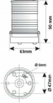 Eval Boat Light Without Mast Prominent Lantern with White Base and White Glass 03024-W