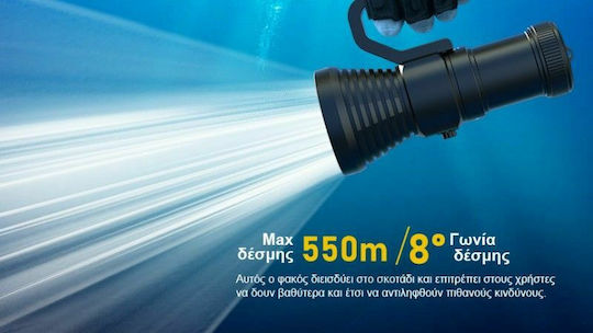 XTAR D28 Φακός Κατάδυσης LED με Φωτεινότητα 3600lm για Βάθος έως 100m