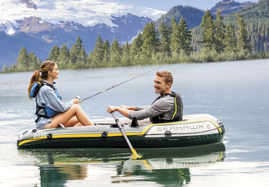 Intex Seahawk 2 Aufblasbares Boot Für Erwachsene 2 Personen Grüne mit Paddeln & Pumpe 236x114cm