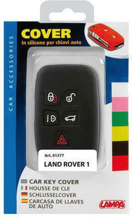 Silicone Car Key Cover Case Type-1 with 5 Buttons for Land Rover Black L0157.7