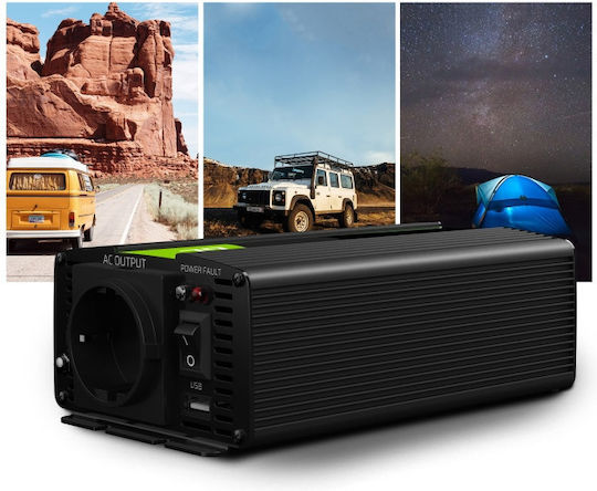 Green Cell Car Inverter Modified Sinewave 500W to Converter 24V DC in 230V AC with 1xUSB