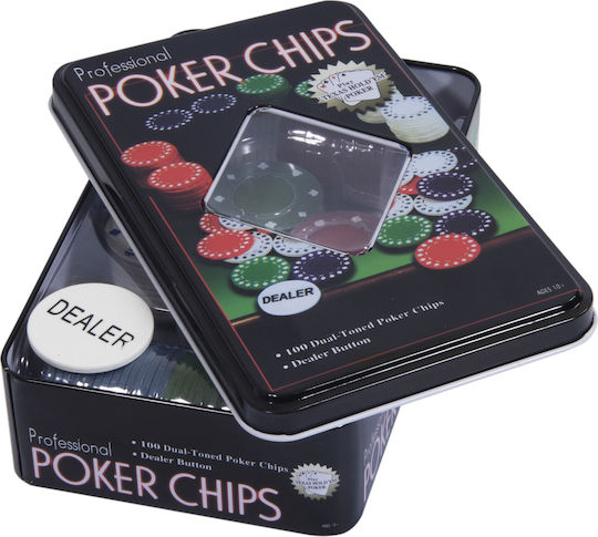 Set von 100 nummerierten Pokerchips 50mm / 4gr in Metallische Box